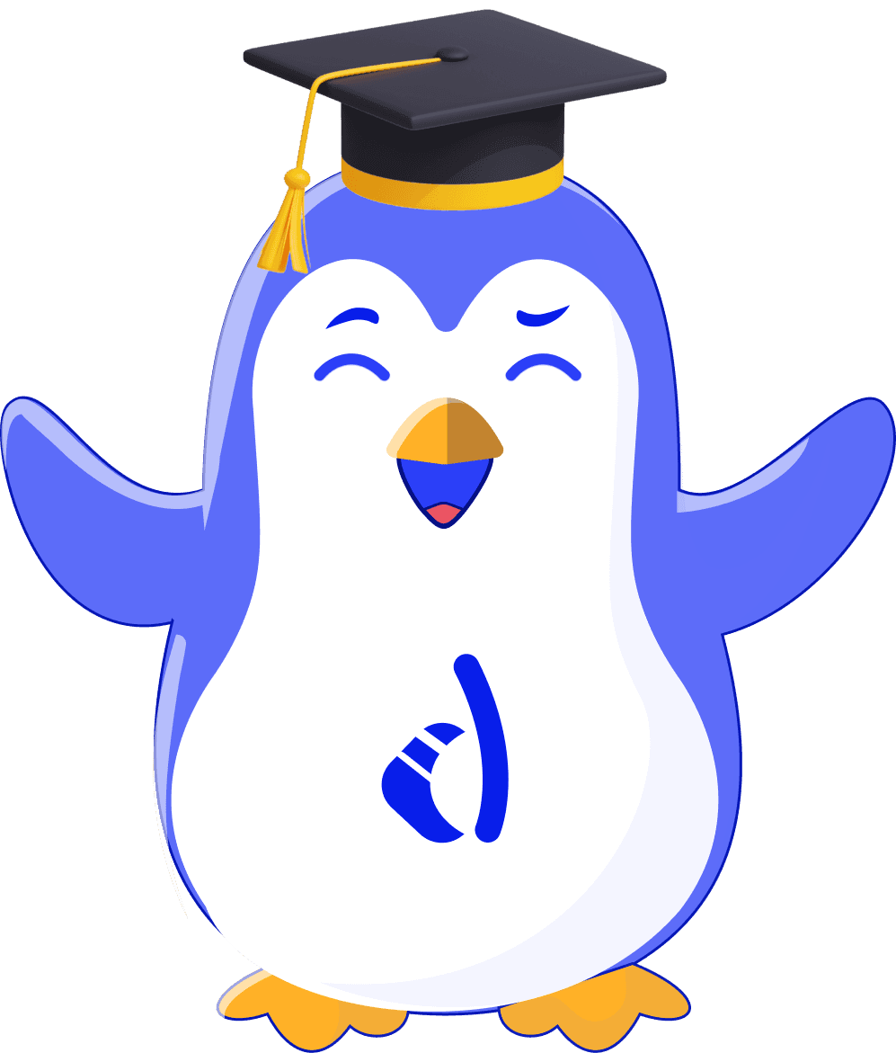 Dimentoring mascot - Happy Graduate