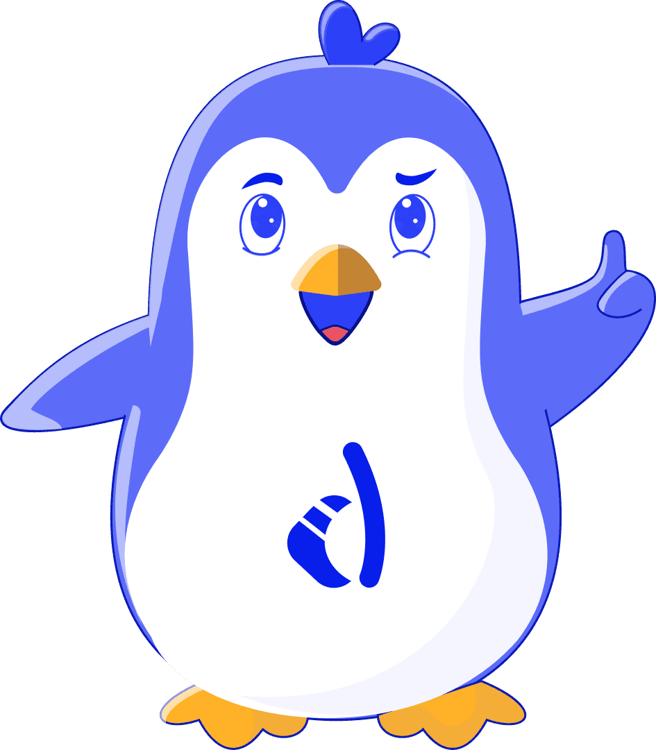 Dimentoring mascot - Happy